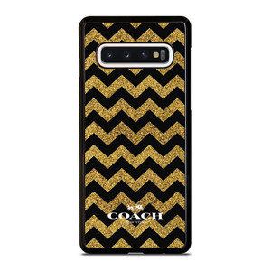 COACH NEW YORK GOLD ZIG ZAG Samsung Galaxy S10 Case Cover COACH NEW YORK GOLD ZIG ZAG Samsung Galaxy S10 Case Cover