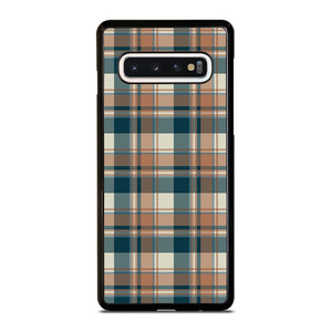 CHECK CLASSIC DARK PLAID FABRIC TEXTURES Samsung Galaxy S10 Case Cover
