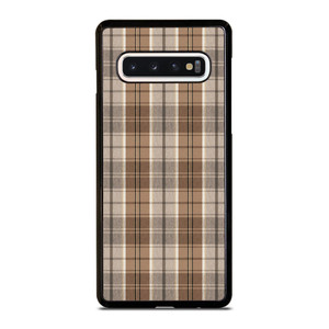 BROWN PLAID PATTERN Samsung Galaxy S10 Case Cover