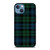 GREEN BLUE TARTAN PATTERN iPhone 13 Case Cover
