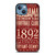 ALABAMA CRIMSON TIDE FOOTBALL CLUB 1892 iPhone 13 Case Cover