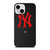NEW YORK YANKEES STITCHING LEATHER iPhone 13 Mini Case Cover