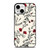 HAND DRAWING RED FLOWER PATTERN iPhone 13 Mini Case Cover