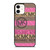 MICHAEL KORS PINK STRIP LOGO iPhone 12 Case Cover