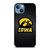 IOWA HAWKEYES METAL LOGO iPhone 13 Case Cover
