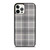 GREY TARTAN PLAID PATTERN iPhone 12 Pro Case Cover