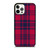 RED BLUE TARTAN PLAID PATTERN iPhone 12 Pro Case Cover
