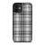 GREY CHECK FABRIC TEXTURES iPhone 12 Mini Case Cover
