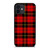 RED BLACK TARTAN PATTERN iPhone 12 Mini Case Cover