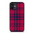 RED BLUE TARTAN PLAID PATTERN iPhone 12 Mini Case Cover