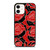 ROSE RED AND BLACK PATTERN iPhone 12 Case Cover