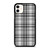 GREY CHECK FABRIC TEXTURES iPhone 11 Case Cover