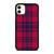 RED BLUE TARTAN PLAID PATTERN iPhone 11 Case Cover