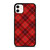 RED TARTAN CROSS PATTERN iPhone 11 Case Cover