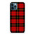 RED BLACK TARTAN PATTERN iPhone 12 Pro Max Case Cover