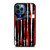 USA FLAG AMERICAN BASEBALL BLACK WHITE iPhone 12 Pro Max Case Cover