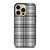 GREY CHECK FABRIC TEXTURES iPhone 14 Pro Max Case Cover
