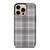 GREY TARTAN PLAID PATTERN iPhone 14 Pro Max Case Cover