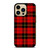 RED BLACK TARTAN PATTERN iPhone 14 Pro Max Case Cover