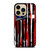 USA FLAG AMERICAN BASEBALL BLACK WHITE iPhone 14 Pro Max Case Cover