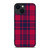 RED BLUE TARTAN PLAID PATTERN iPhone 14 Plus Case Cover