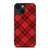 RED TARTAN CROSS PATTERN iPhone 14 Plus Case Cover