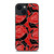 ROSE RED AND BLACK PATTERN iPhone 14 Plus Case Cover