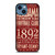 ALABAMA CRIMSON TIDE FOOTBALL CLUB 1892 iPhone 14 Case Cover