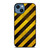 BLACK YELLOW POLICE LINE STRIPE iPhone 14 Case Cover