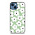 GREEN RETRO FLORAL PATTERN iPhone 14 Case Cover