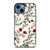 HAND DRAWING RED FLOWER PATTERN iPhone 14 Case Cover