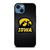 IOWA HAWKEYES METAL LOGO iPhone 14 Case Cover