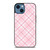 LIGHT PINK PLAID PATTERN iPhone 14 Case Cover