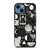 LUNAR PATTERN BLACK WHITE iPhone 14 Case Cover