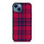 RED BLUE TARTAN PLAID PATTERN iPhone 14 Case Cover