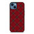 RED TARTAN CROSS PLAID iPhone 14 Case Cover