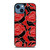ROSE RED AND BLACK PATTERN iPhone 14 Case Cover