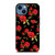 SEAMLESS RED ROSE PATTERN iPhone 14 Case Cover