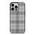 GREY TARTAN PLAID PATTERN iPhone 14 Pro Case Cover