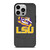 LSU TIGERS LEATHER LOGO iPhone 14 Pro Case Cover