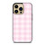 PINK PLAID PATTERN iPhone 14 Pro Case Cover