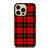 RED BLACK TARTAN PATTERN iPhone 14 Pro Case Cover