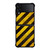 BLACK YELLOW POLICE LINE STRIPE Samsung Galaxy Z Flip 4 Case Cover