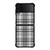 GREY CHECK FABRIC TEXTURES Samsung Galaxy Z Flip 4 Case Cover