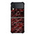 RED BLACK TIE DYE PATTERN Samsung Galaxy Z Flip 3 Case Cover