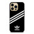 ADIDAS ORIGINALS STRIPES BLACK WHITE iPhone 14 Pro Max Case Cover