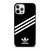 ADIDAS ORIGINALS STRIPES BLACK WHITE iPhone 12 Pro Case Cover