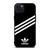 ADIDAS ORIGINALS STRIPES BLACK WHITE iPhone 15 Plus Case Cover