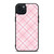 LIGHT PINK PLAID PATTERN iPhone 15 Plus Case Cover