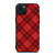 RED TARTAN CROSS PATTERN iPhone 15 Plus Case Cover
